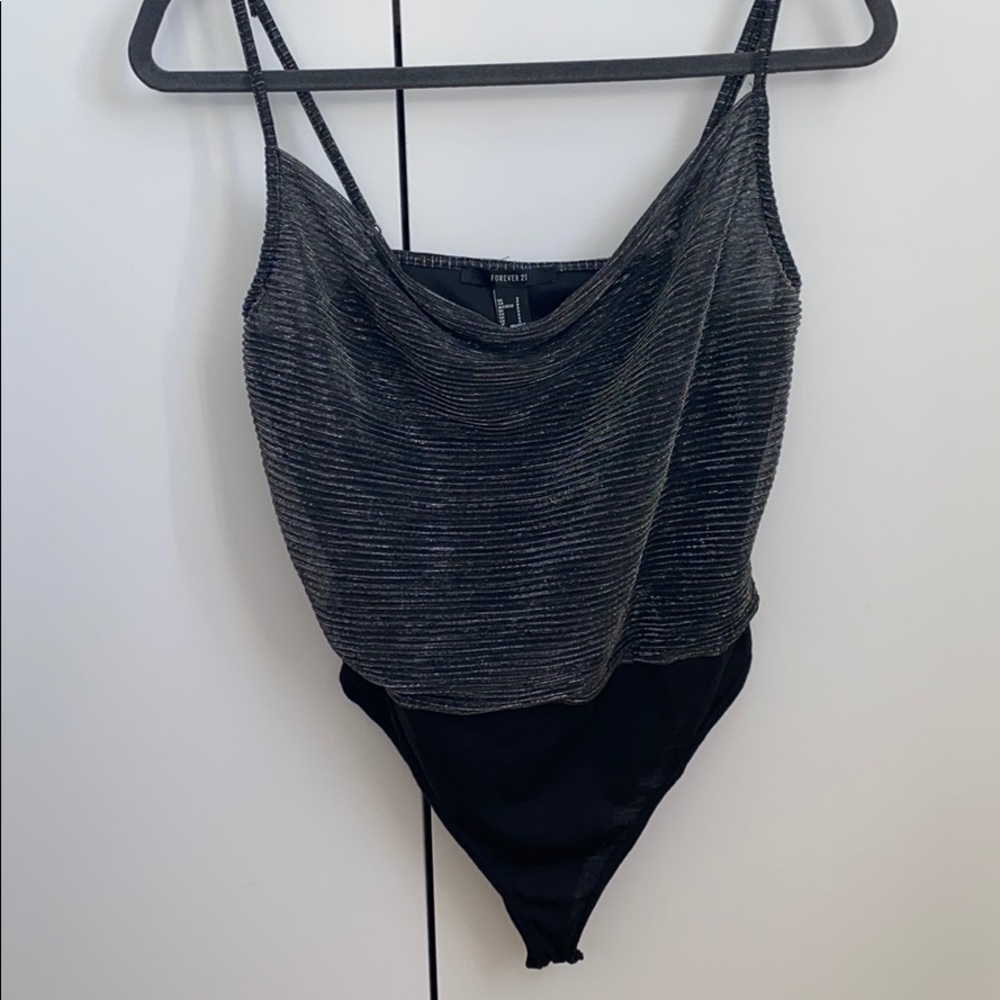 Silver/black bodysuit